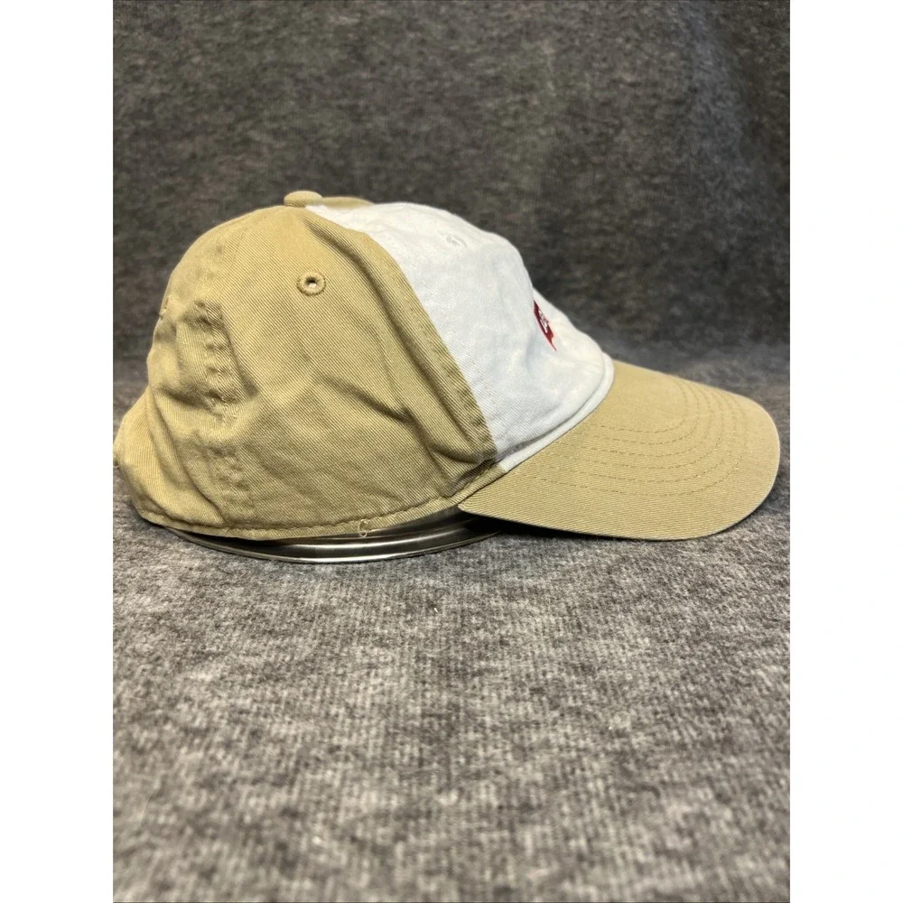 Levi's Baseball‎ Cap Youth Tan/White Embroidered Adjustable Strapback Hat Clean!